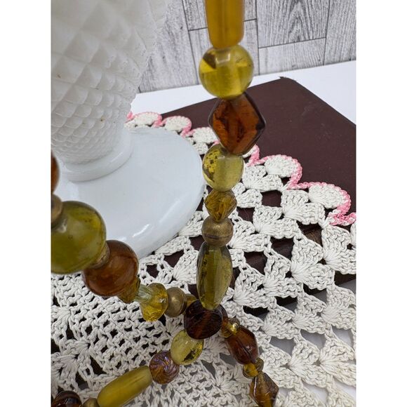 Gorgeous Vintage MCM Double Strand Art Glass Necklace - Picture 3 of 11